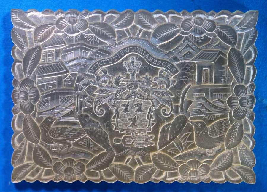 3 Fretted and deep-carved armorial counters 1820-1840
