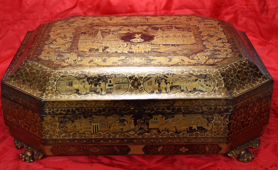 Armorial box and 88 counters for HEARING