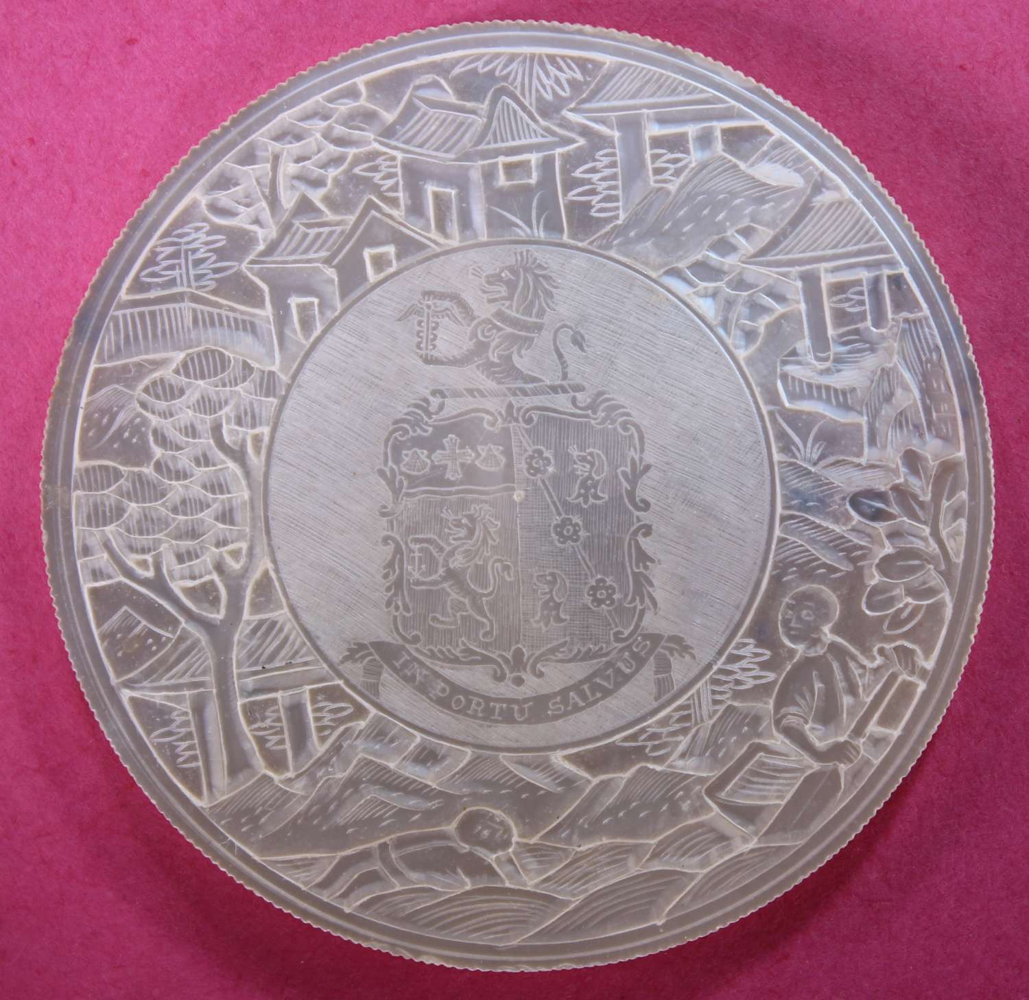EXCEPTIONAL LARGE DEEP-CARVED ARMORIAL