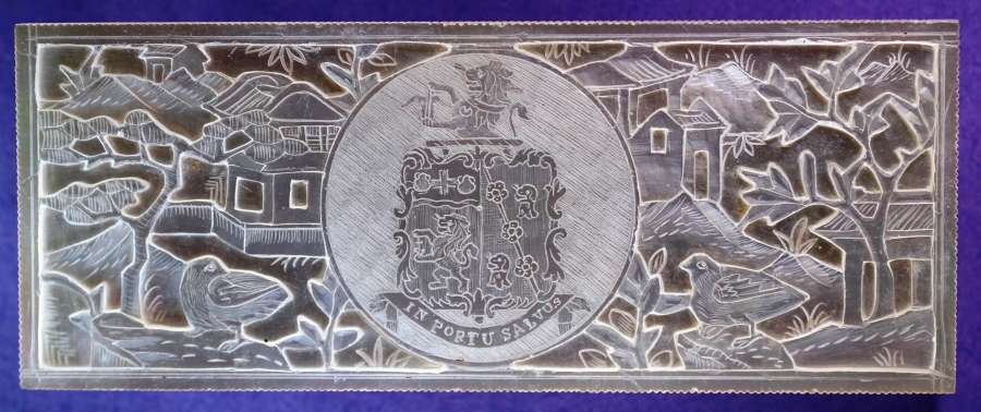 MAGNIFICENT DEEP-CARVED ARMORIAL COUNTER