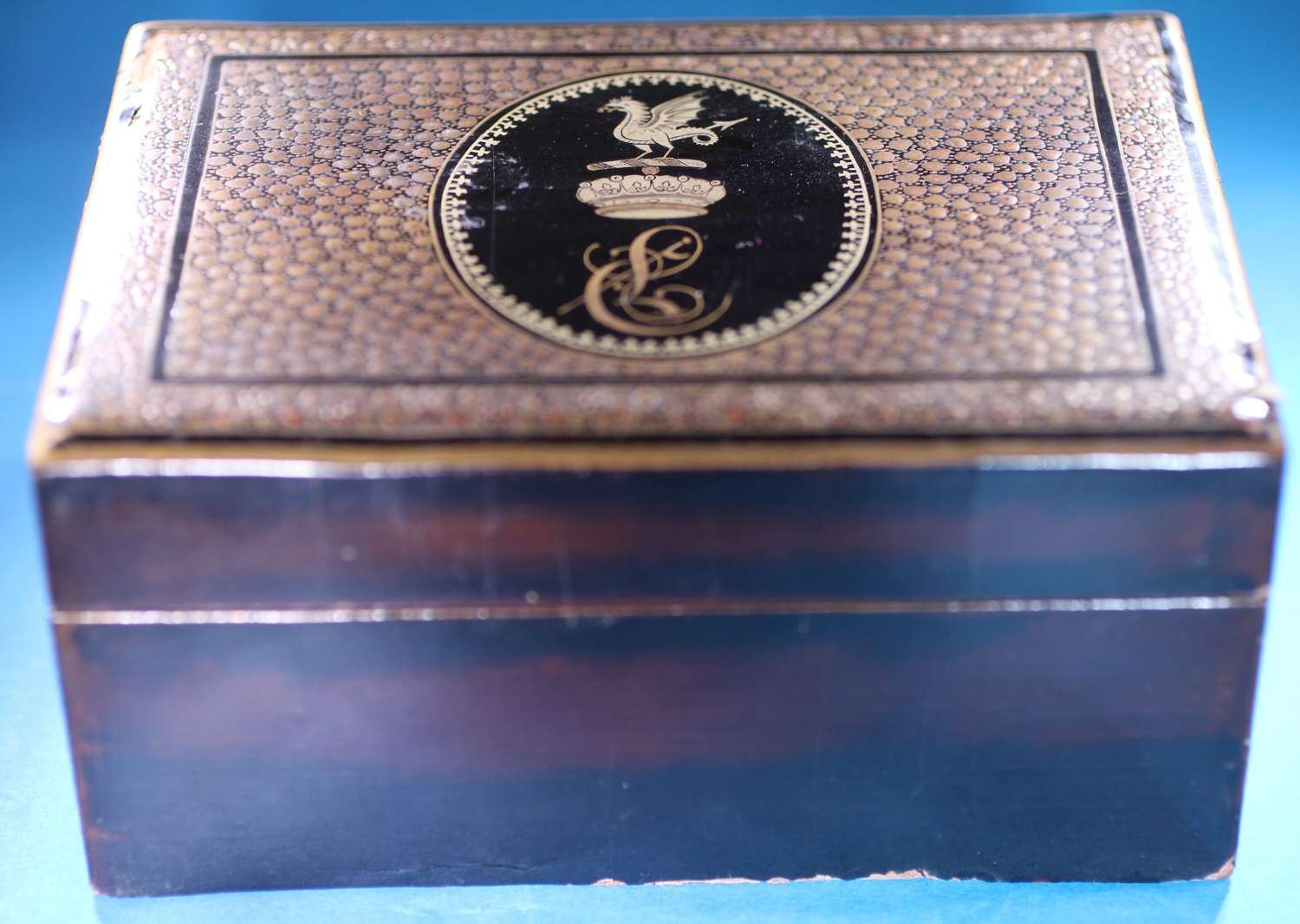Interior lacquer box and matching counter :HERBERT EARL OF CARNARVON