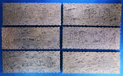 Six quality deep-carved counters