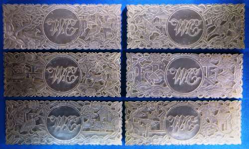 Six quality deep-carved counters