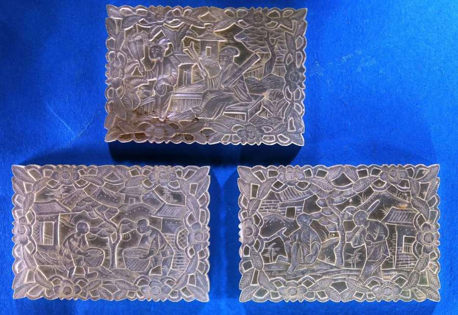 Three super quality deep-carved counters