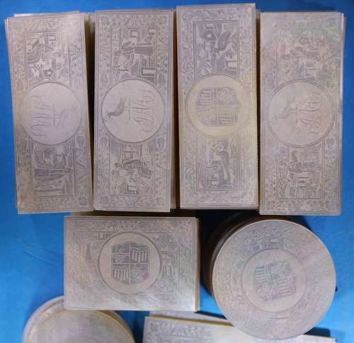 Group of 64 large armorial counters for unidentified family
