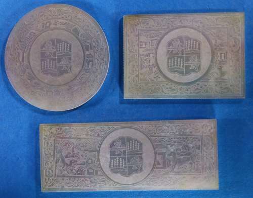 Group of 64 large armorial counters for unidentified family