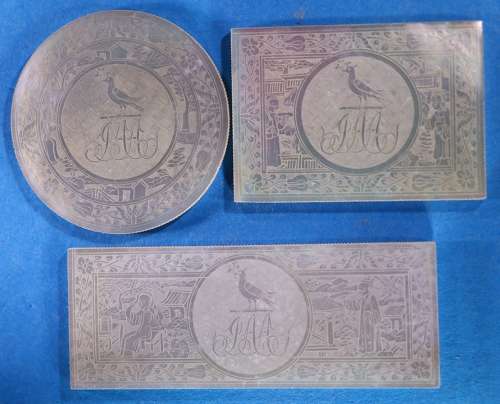 Group of 64 large armorial counters for unidentified family