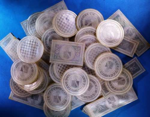 50 rare 'double-drilled- counters for BENWELL
