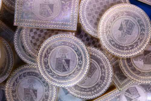 50 rare 'double-drilled- counters for BENWELL