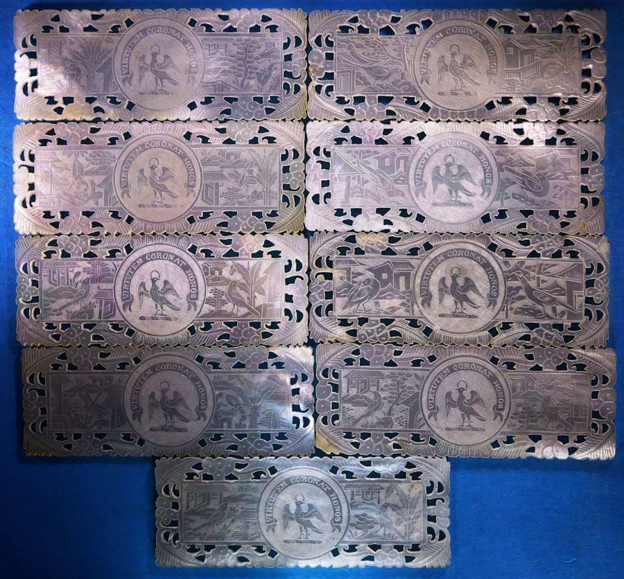 Nine fretted counters for STRATHALLAN