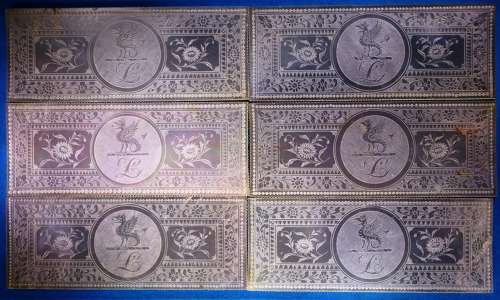 Six top quality large armorial counters for LOWE