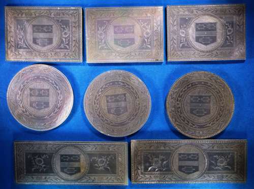 Group of 8 large, quality counters made circa 1810 for MITFORD