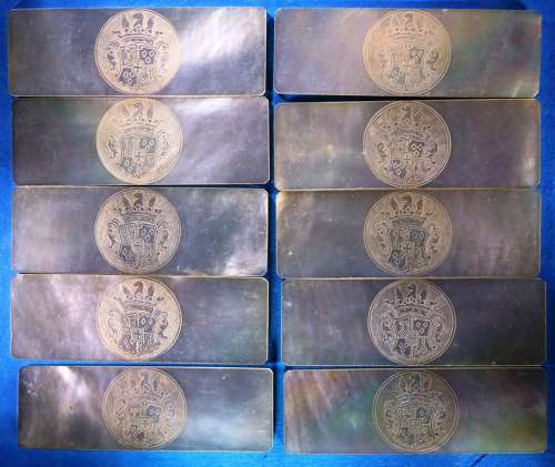Ten superb counters made for VAN REVERHORST of the Dutch East India Co