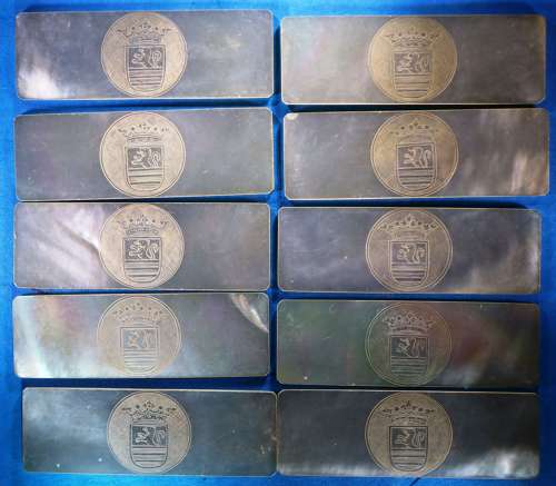 Ten superb counters made for VAN REVERHORST of the Dutch East India Co