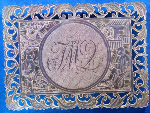 Superb large deep-carved fretted armorial