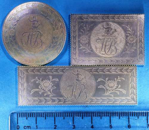 Set of three shapes for HENRY BONHAM of East India Company