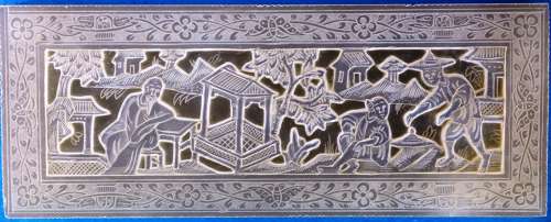 Two top quality large deep-carved counters