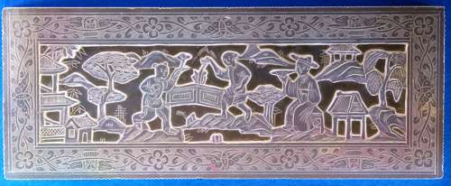 Two top quality large deep-carved counters